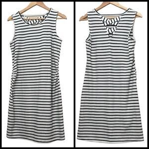 Skies are Blue Maternity Green Striped Sleeveless Dress - Women's Size Medium